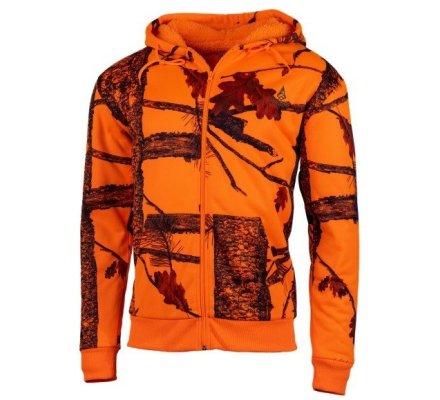 Sweat à capuche zippé camo orange TREELAND