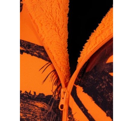 Sweat à capuche zippé camo orange TREELAND