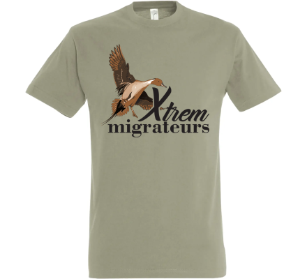 Tee-shirt canard pilet kaki XTREM MIGRATEURS