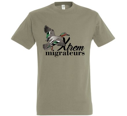 Tee-shirt canard sarcelle kaki XTREM MIGRATEURS