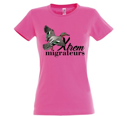 Tee-shirt canard sarcelle rose XTREM MIGRATEURS