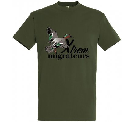Tee-shirt canard sarcelle vert XTREM MIGRATEURS