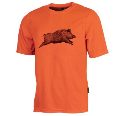 Tee-shirt femme manches courtes sanglier orange TREELAND