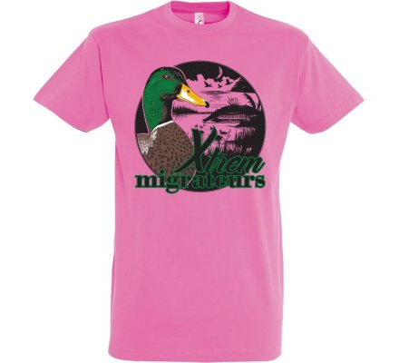 Tee-shirt enfant tête canard colvert rose XTREM MIGRATEURS