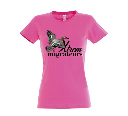 Tee-shirt enfant canard sarcelle rose XTREM MIGRATEURS