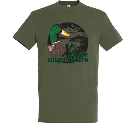 Tee-shirt tête canard colvert vert XTREM MIGRATEURS