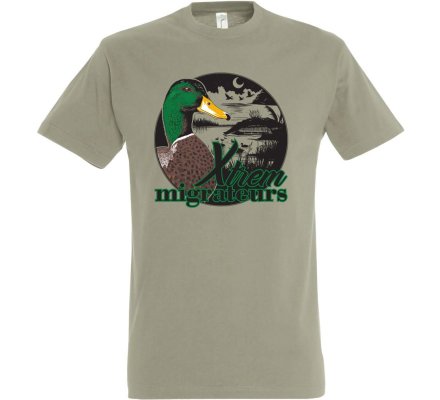 Tee-shirt tête canard colvert kaki XTREM MIGRATEURS