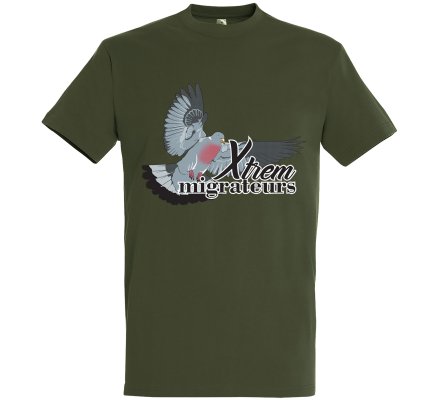 Tee-shirt pigeon ramier vert XTREM MIGRATEURS