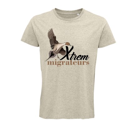 Tee-shirt pilet beige chiné XTREM MIGRATEURS