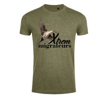 Tee-shirt pilet vert chiné XTREM MIGRATEURS