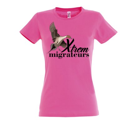 Tee-shirt canard pilet rose XTREM MIGRATEURS