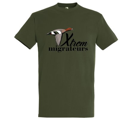 Tee-shirt canard siffleur vert XTREM MIGRATEURS