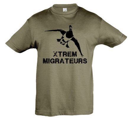 Tee-shirt enfant kaki colvert XTREM MIGRATEURS