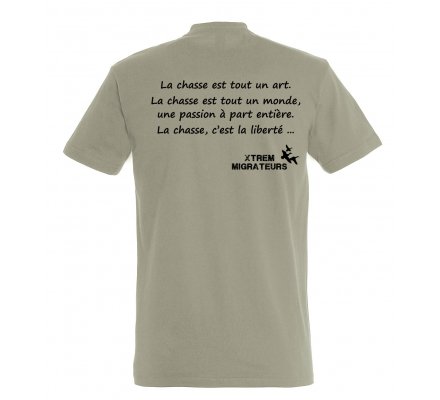 Tee-shirt gris philosophie de la chasse XTREM MIGRATEURS
