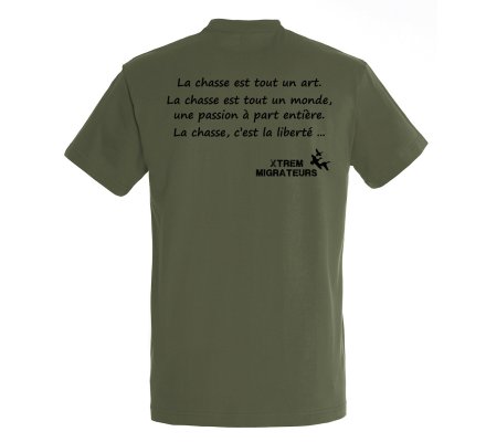 Tee-shirt kaki philosophie de la chasse XTREM MIGRATEURS