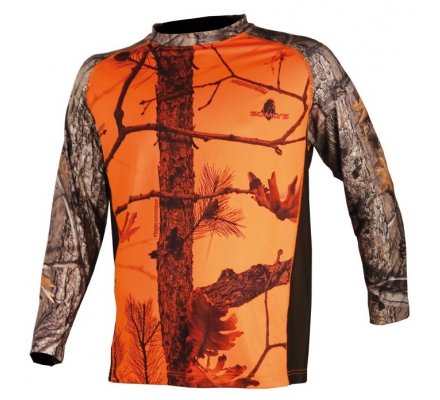 Tee-shirt manches longues camouflage orange 3DX SOMLYS