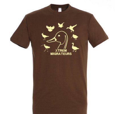 Tee-shirt marron espèces gibiers XTREM MIGRATEURS