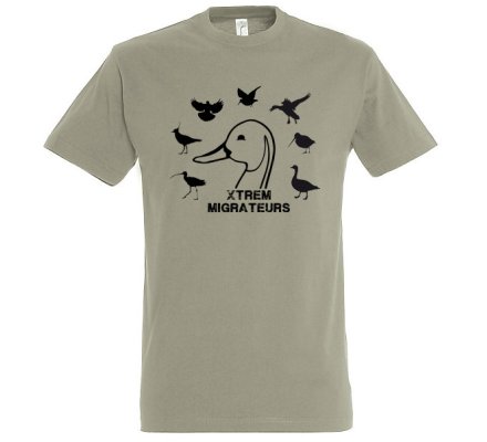 Tee-shirt gris espèces gibiers XTREM MIGRATEURS