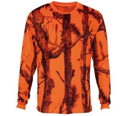 Tee-shirt manches longues camouflage orange Percussion