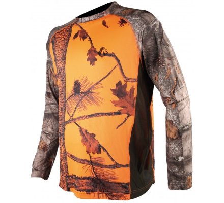 Tee-shirt manches longues camouflage orange 3DX SOMLYS