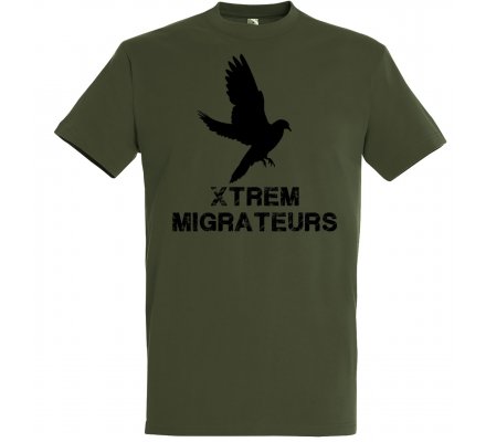 Tee-shirt kaki pigeon XTREM MIGRATEURS