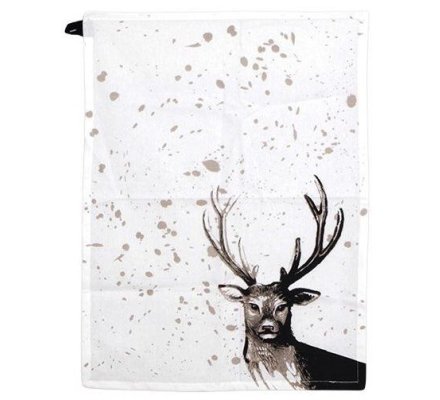 Torchon de cuisine Cerf noir et blanc LOVERGREEN