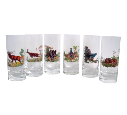 Set de 6 verres à eau gibiers LOVERGREEN