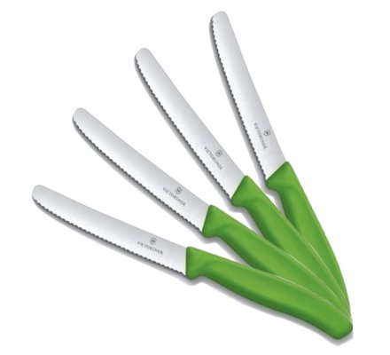 Pack 4 couteaux de table rond vert VICTORINOX