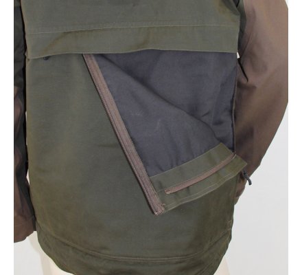 Veste de chasse Tourterelle bicolore kaki/marron LMA