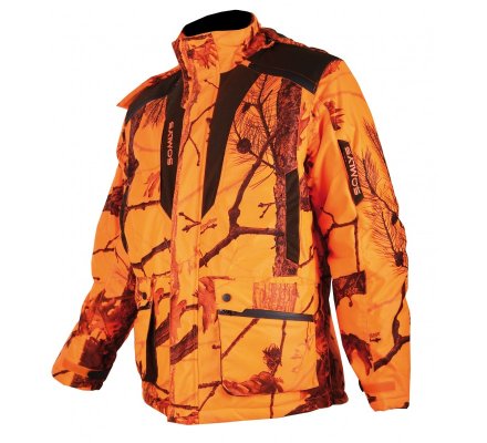 Veste de chasse femme matelassée camouflage orange Fire Somlys
