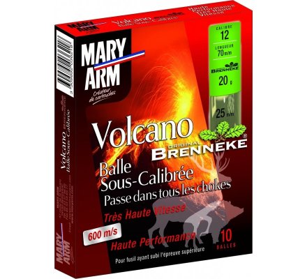 Cartouches balles SC VOLCANO Brenneke cal 12/70 Mary Arm