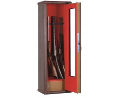 Armoire vitrine bois 8 armes avec lunette et coffre intérieur Infac Safe