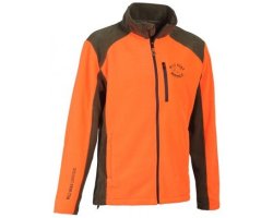 Blouson polaire orange brodé sanglier PERCUSSION