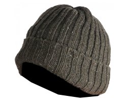 Bonnet kaki chiné tricot laine doublé SOMLYS