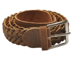 Ceinture en cuir tressé