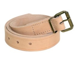 Ceinture en cuir naturel beige 120cm