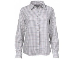 Chemise femme à carreaux blanche Percussion