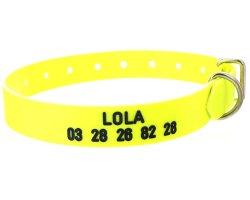 Collier PVC gravé jaune fluo 1