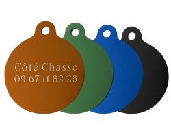 Médaille ronde gravée colorée 3,5 cm