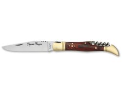 Couteau pliant avec tire-bouchons Bois rouge 12cm Laguiole Bougna 