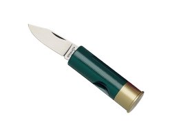 Couteau pliant en forme de cartouche verte