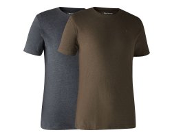 Lot de 2 tee-shirt bleu et marron DEERHUNTER
