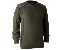 Pull en tricot col rond Sheffield vert DEERHUNTER