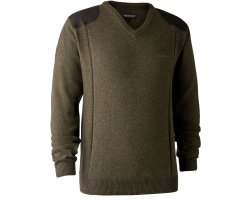 Pull en tricot col V Sheffield cyprès DEERHUNTER