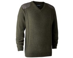 Pull en tricot col V Sheffield vert DEERHUNTER