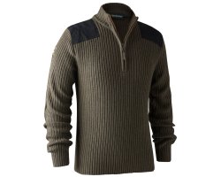 Pull à col zippé rogaland marron DEERHUNTER
