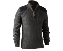 Pull à col zippé rogaland gris DEERHUNTER 