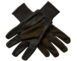 Gant polaire avec empiècement en cuir