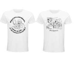 Lot de deux tee-shirts blanc Les inconnus