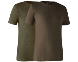 Lot de 2 tee-shirt kaki et marron DEERHUNTER